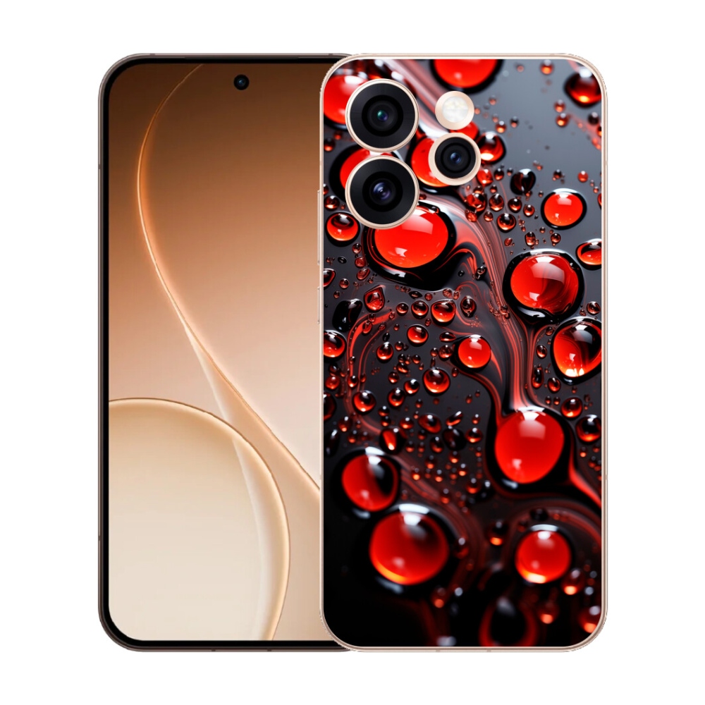 Gelový kryt mmCase na Oppo Reno 15 Pro 5G - červené kapky 2