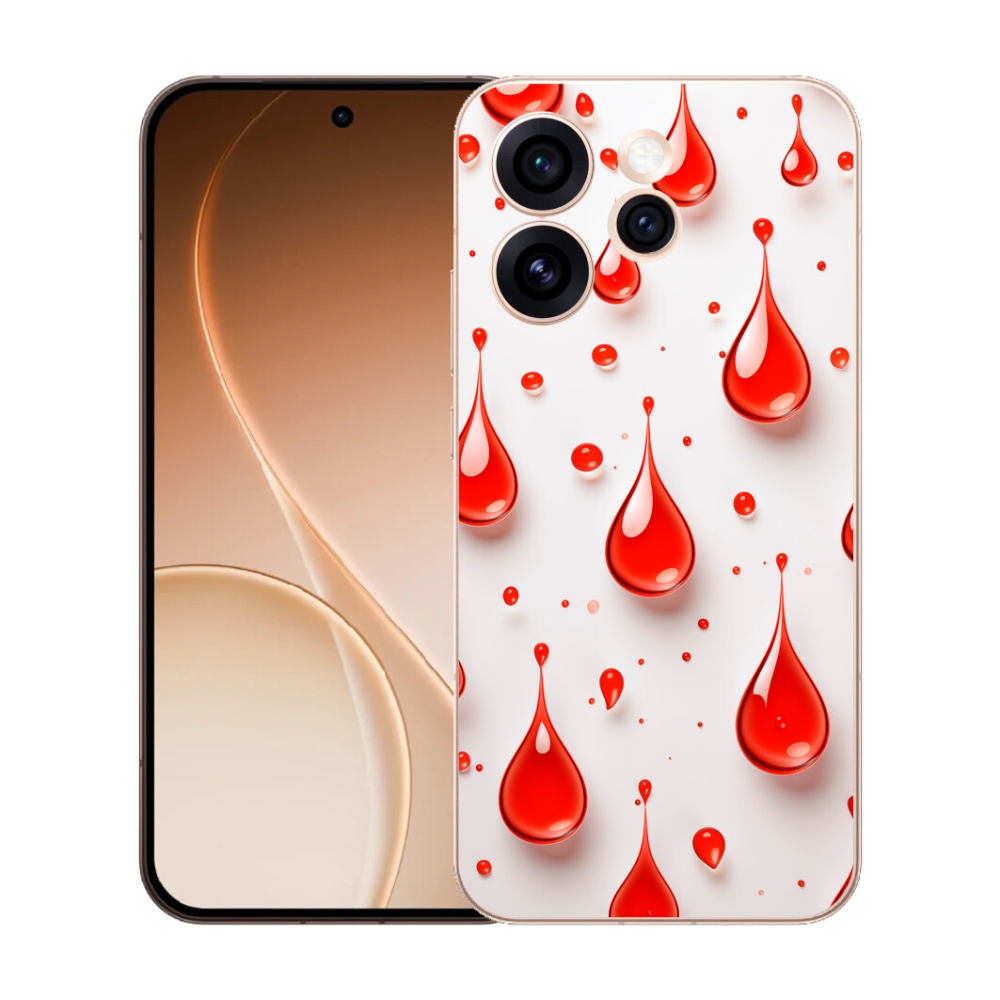 Gelový kryt mmCase na Oppo Reno 15 Pro 5G - červené kapky