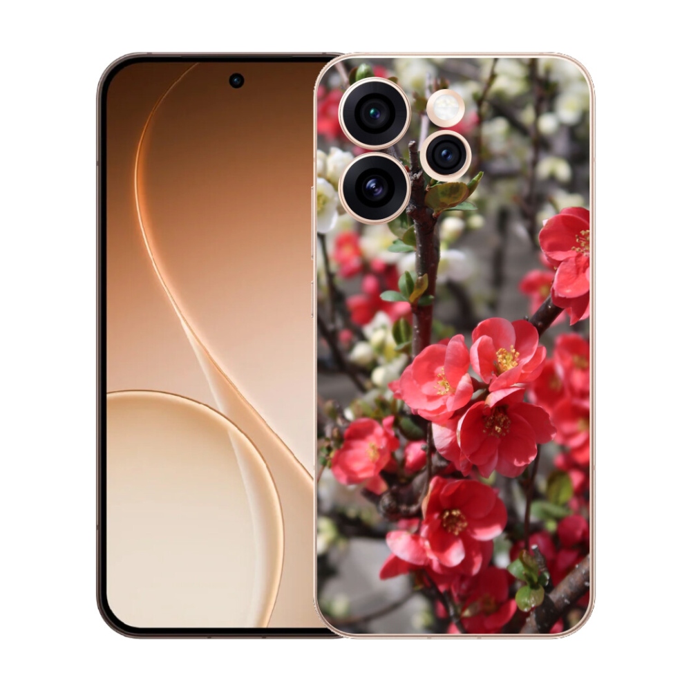 Gelový kryt mmCase na Oppo Reno 15 Pro 5G - červené květy