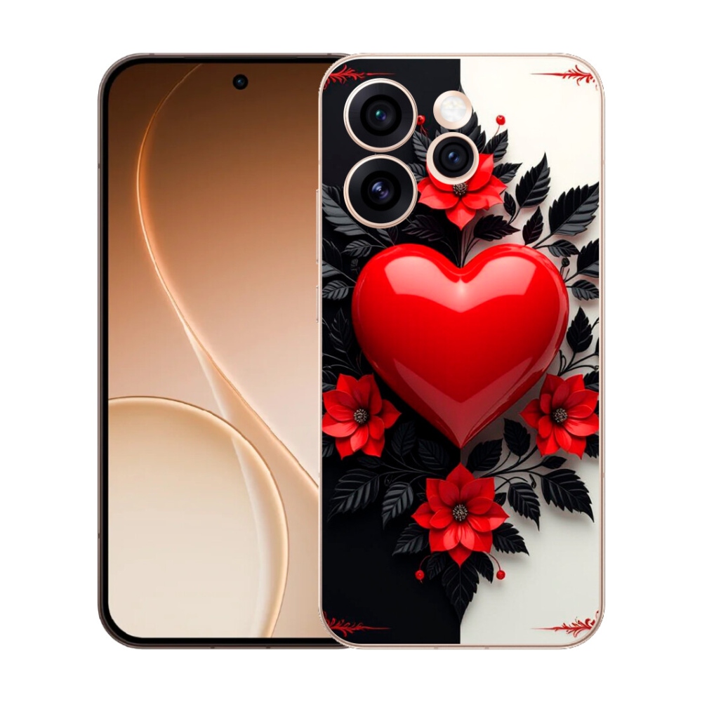Gelový kryt mmCase na Oppo Reno 15 Pro 5G - červené srdce