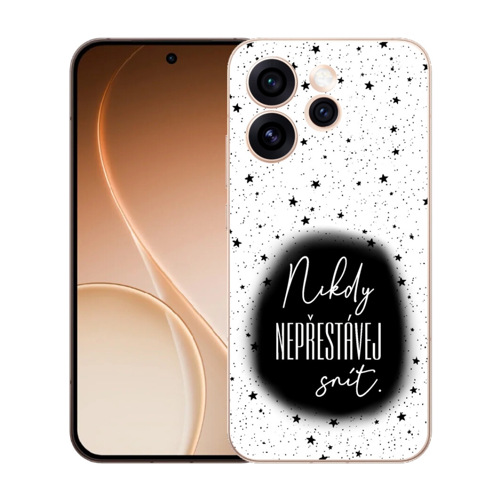 Gelový kryt mmCase na Oppo Reno 15 Pro 5G - citát 1 černobílé pozadí