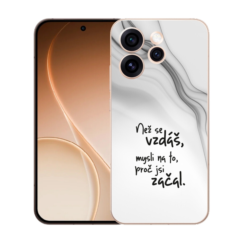 Gelový kryt mmCase na Oppo Reno 15 Pro 5G - citát 2 bílé pozadí