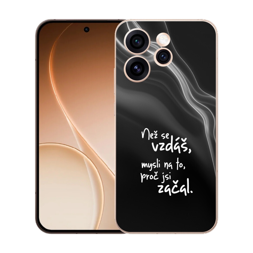 Gelový kryt mmCase na Oppo Reno 15 Pro 5G - citát 2 černé pozadí