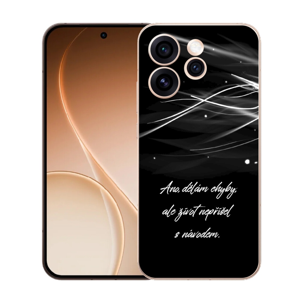 Gelový kryt mmCase na Oppo Reno 15 Pro 5G - citát černé pozadí