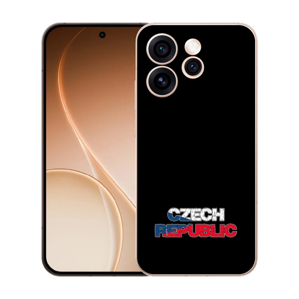 Gelový kryt mmCase na Oppo Reno 15 Pro 5G - Czech Republic černé pozadí