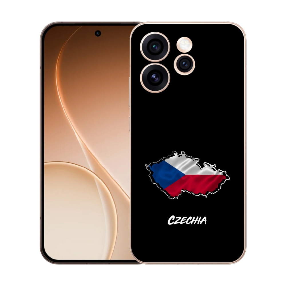 Gelový kryt mmCase na Oppo Reno 15 Pro 5G - Czechia černé pozadí