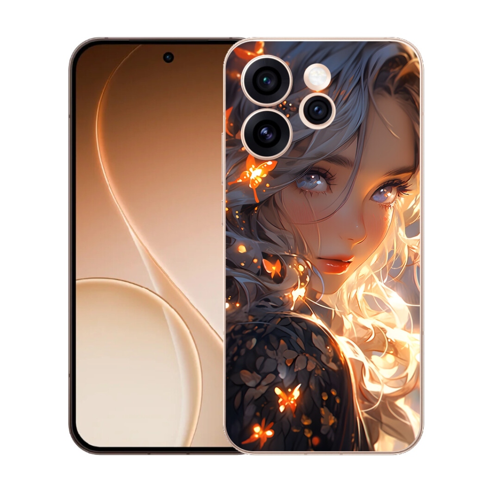 Gelový kryt mmCase na Oppo Reno 15 Pro 5G - dívka a motýli