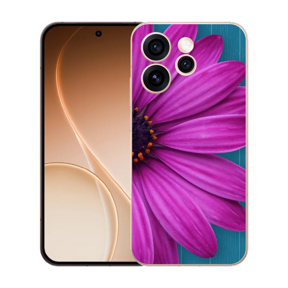 Gelový kryt mmCase na Oppo Reno 15 Pro 5G - fialová kopretina