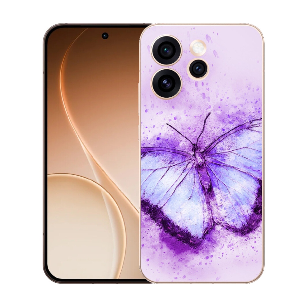 Gelový kryt mmCase na Oppo Reno 15 Pro 5G - fialový motýl