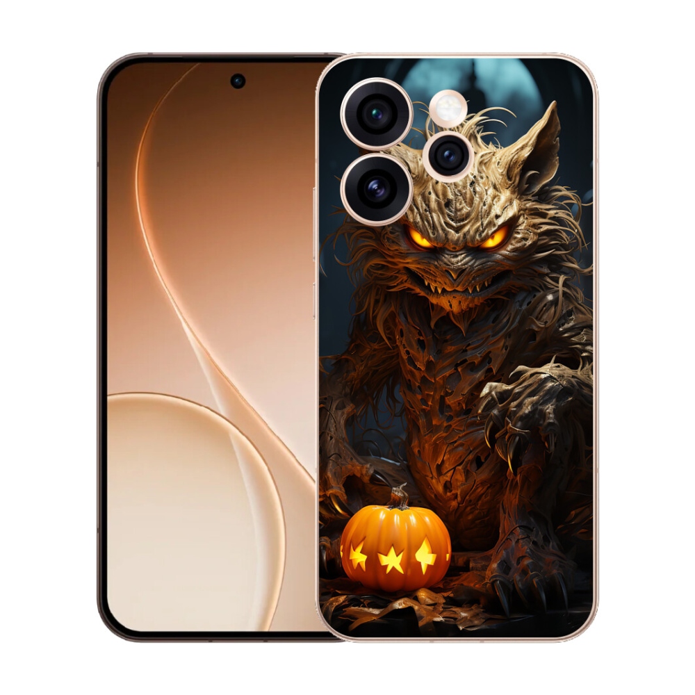 Gelový kryt mmCase na Oppo Reno 15 Pro 5G - halloweenská příšera