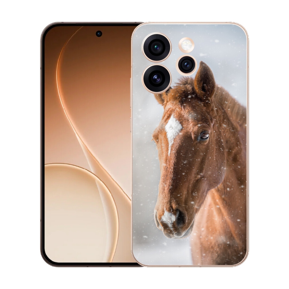 Gelový kryt mmCase na Oppo Reno 15 Pro 5G - hnědý kůň 2