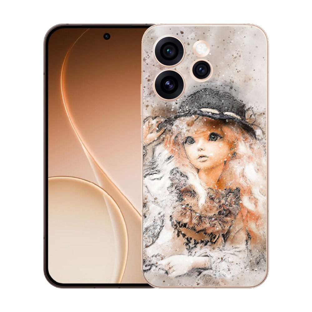 Gelový kryt mmCase na Oppo Reno 15 Pro 5G - holčička s kloboukem