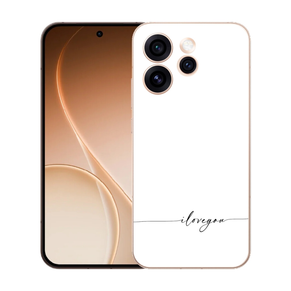 Gelový kryt mmCase na Oppo Reno 15 Pro 5G - I love you bílé pozadí