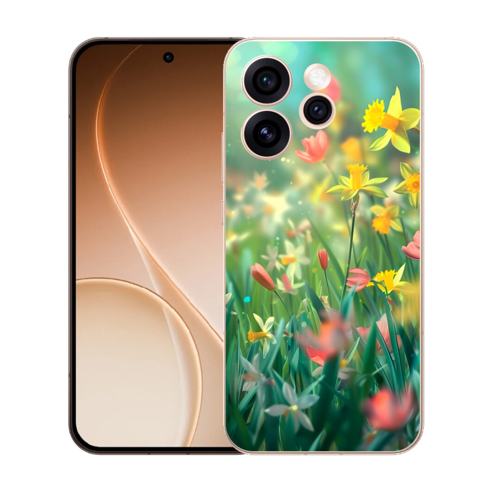 Gelový kryt mmCase na Oppo Reno 15 Pro 5G - jarní květy