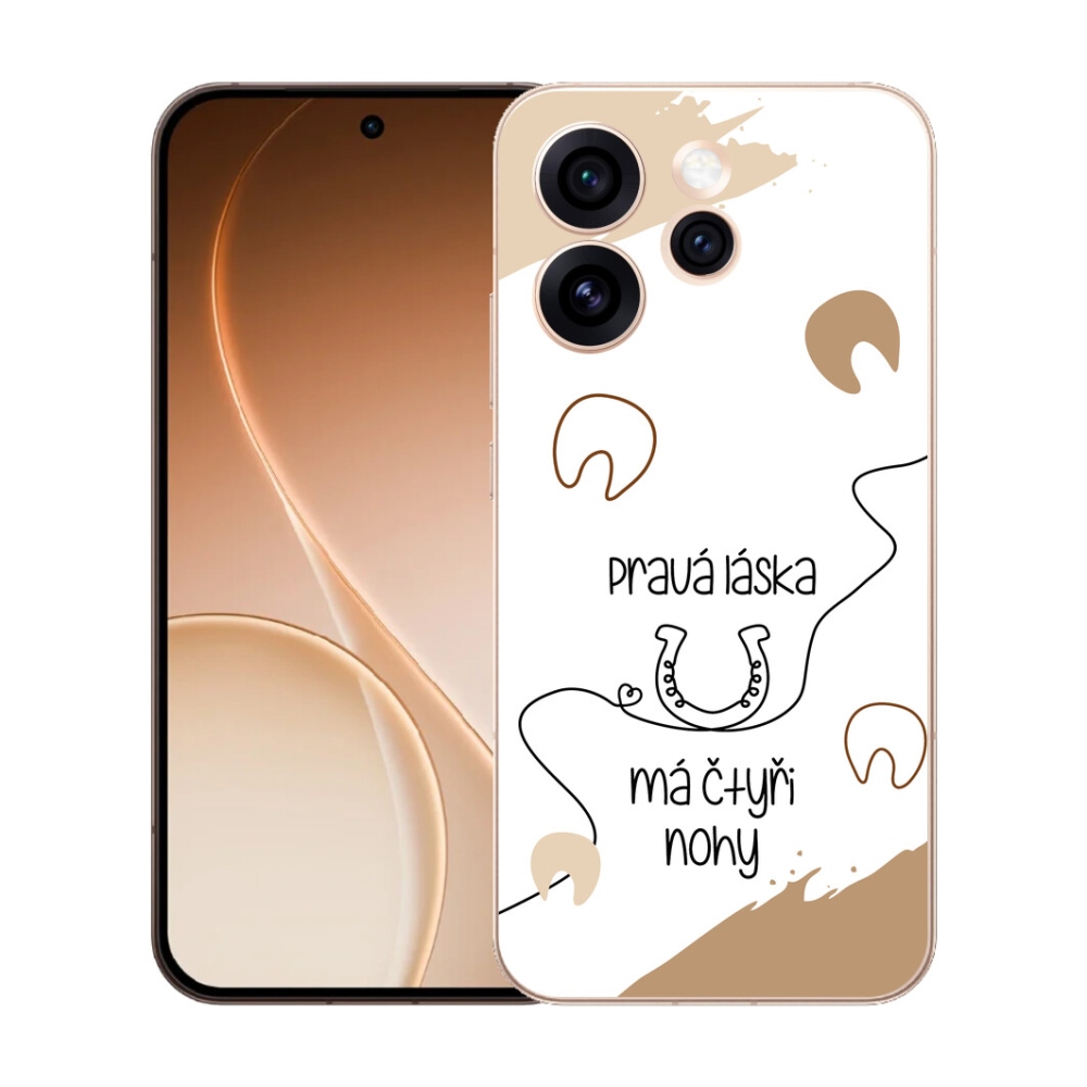 Gelový kryt mmCase na Oppo Reno 15 Pro 5G - koňský motiv bílé pozadí