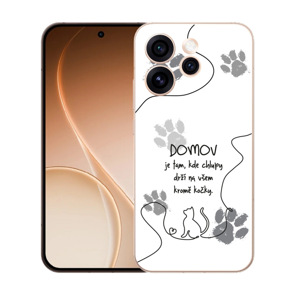 Gelový kryt mmCase na Oppo Reno 15 Pro 5G - kočičí motiv bílé pozadí