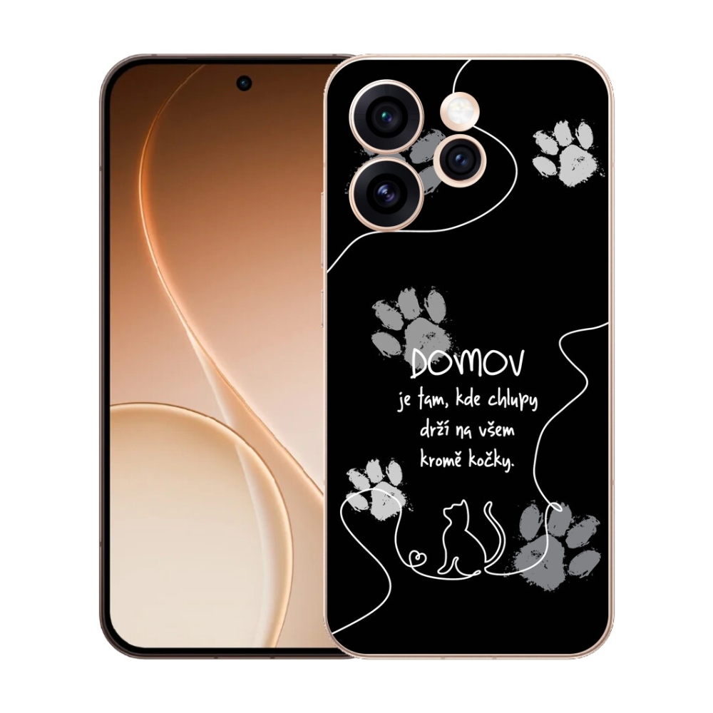 Gelový kryt mmCase na Oppo Reno 15 Pro 5G - kočičí motiv černé pozadí
