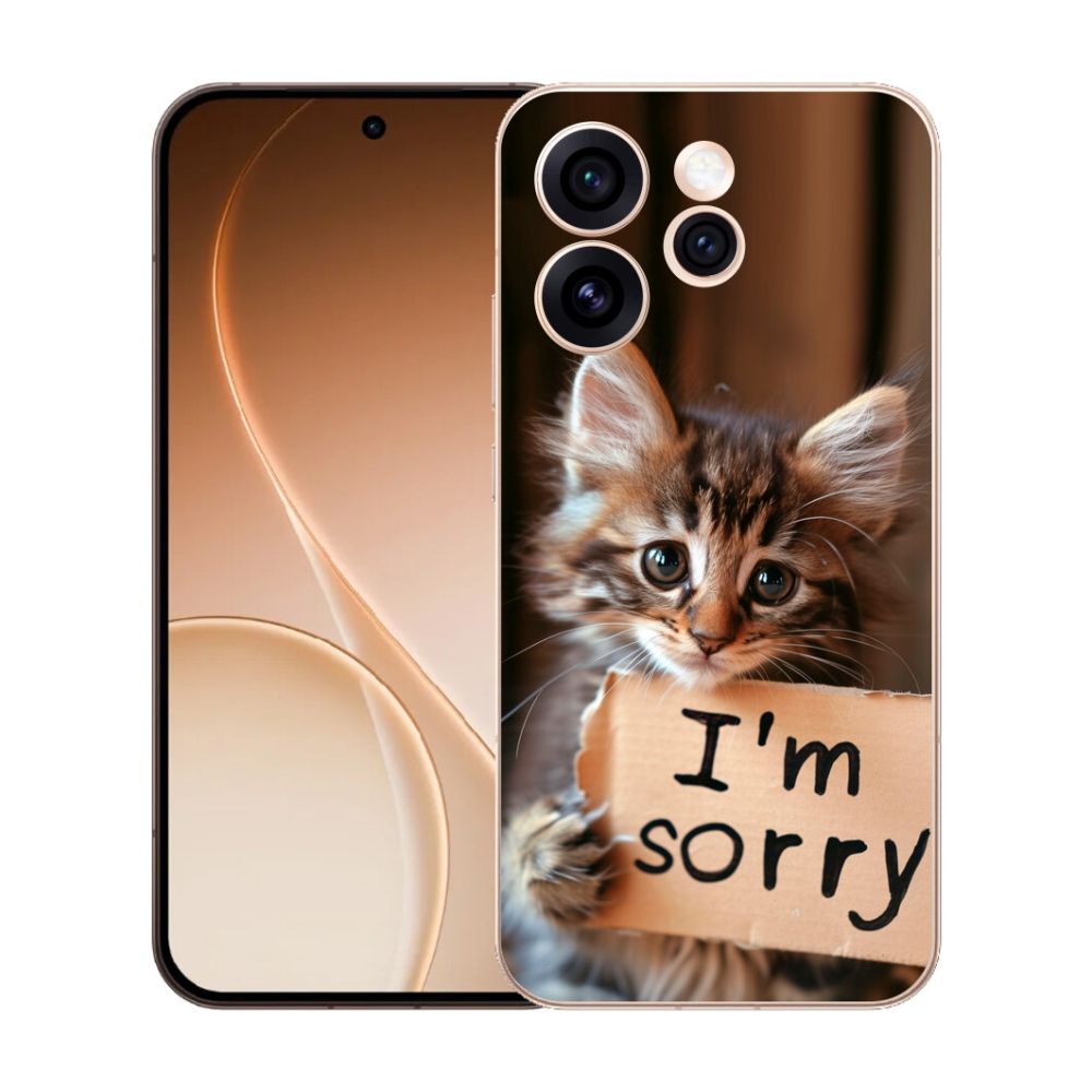 Gelový kryt mmCase na Oppo Reno 15 Pro 5G - kočíčí omluva