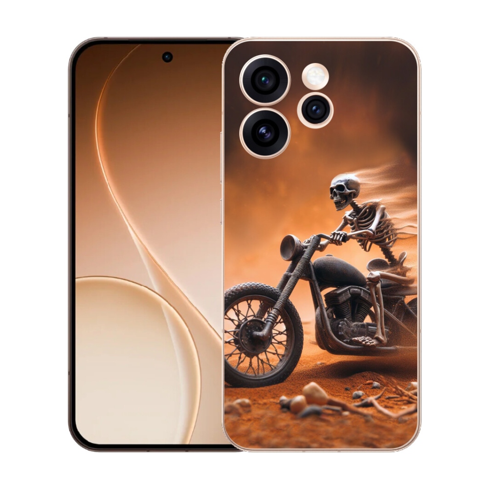 Gelový kryt mmCase na Oppo Reno 15 Pro 5G - kostra na motorce