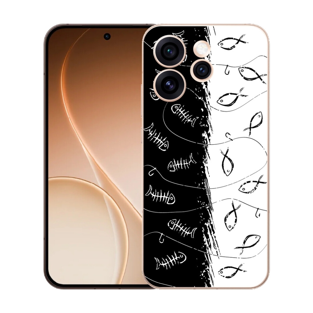 Gelový kryt mmCase na Oppo Reno 15 Pro 5G - kostry a rybky