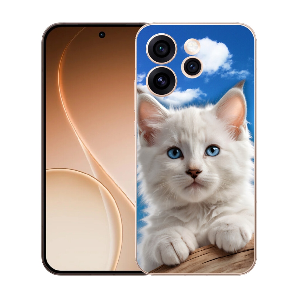 Gelový kryt mmCase na Oppo Reno 15 Pro 5G - kotě a oblaka