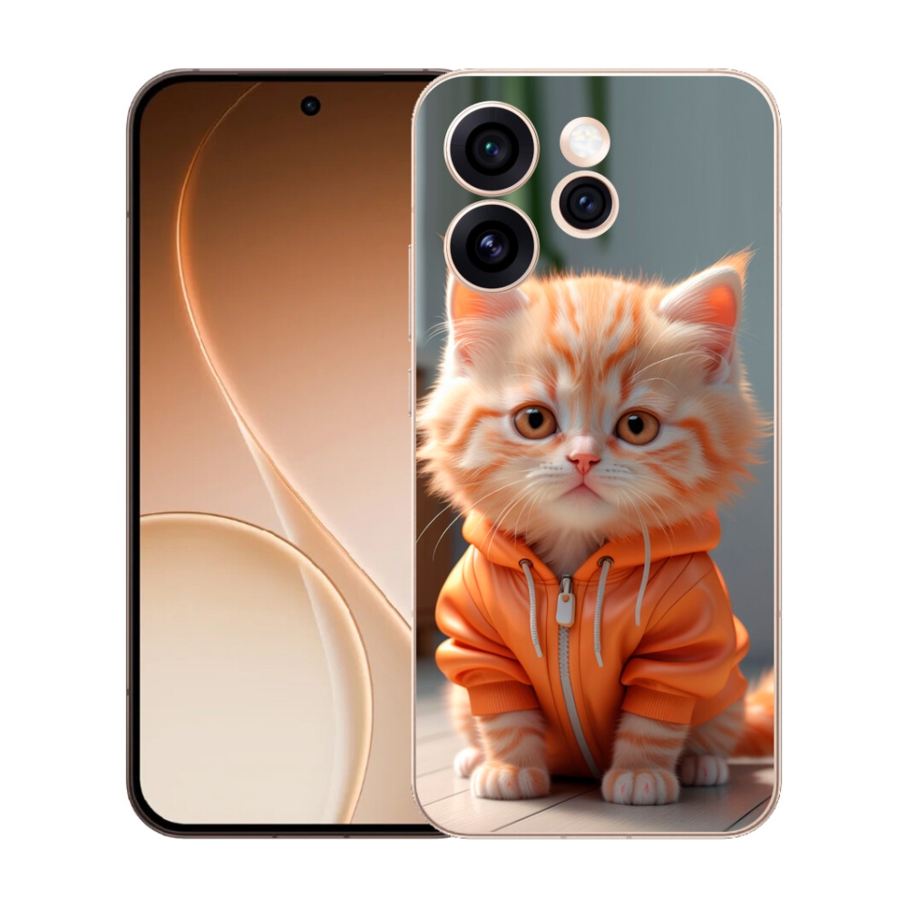 Gelový kryt mmCase na Oppo Reno 15 Pro 5G - kotě v mikině