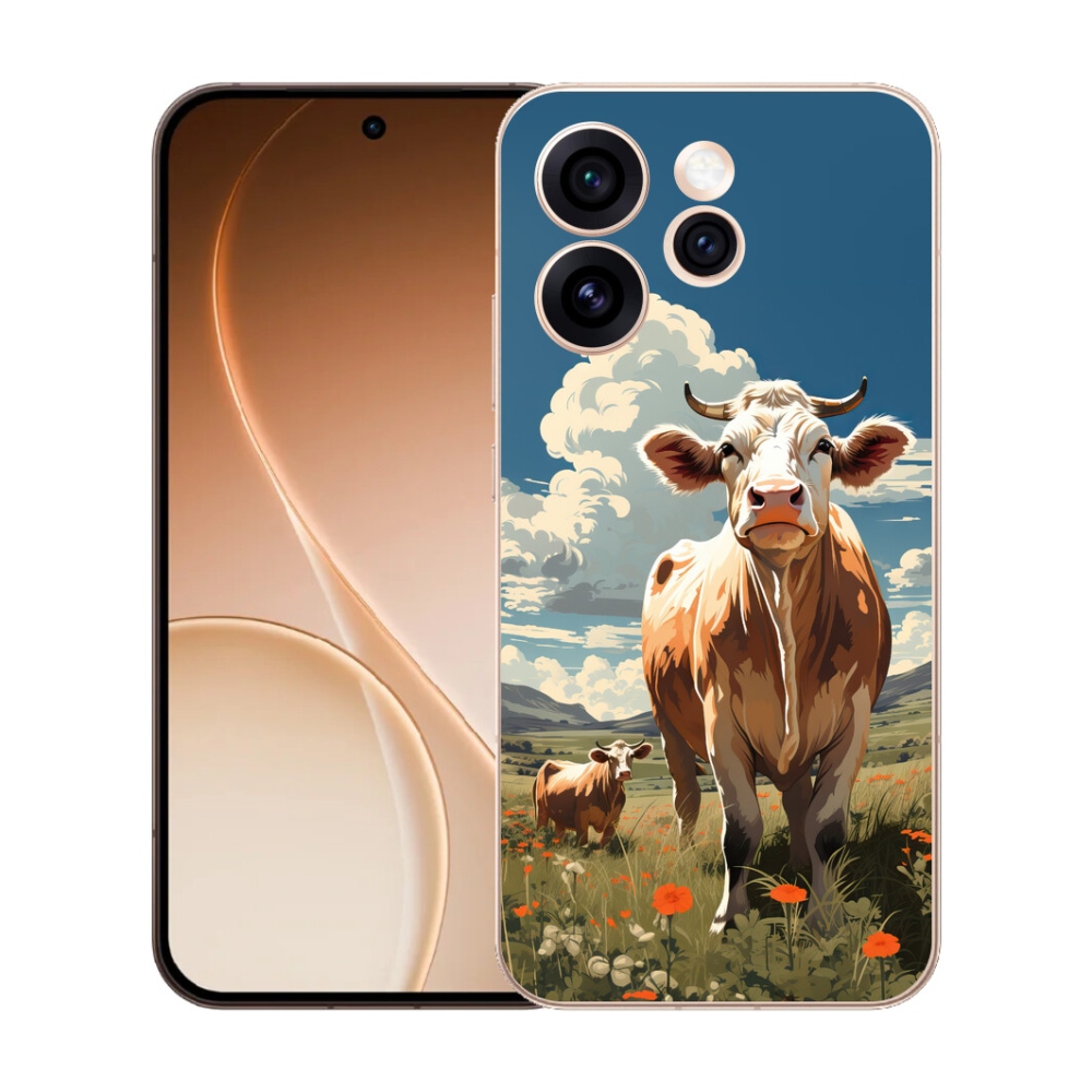 Gelový kryt mmCase na Oppo Reno 15 Pro 5G - krávy na louce