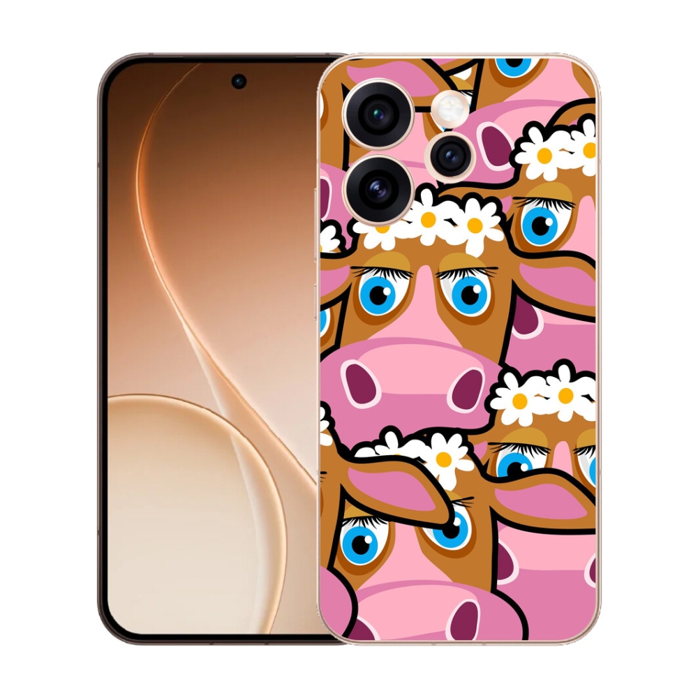 Gelový kryt mmCase na Oppo Reno 15 Pro 5G - kreslené kravičky