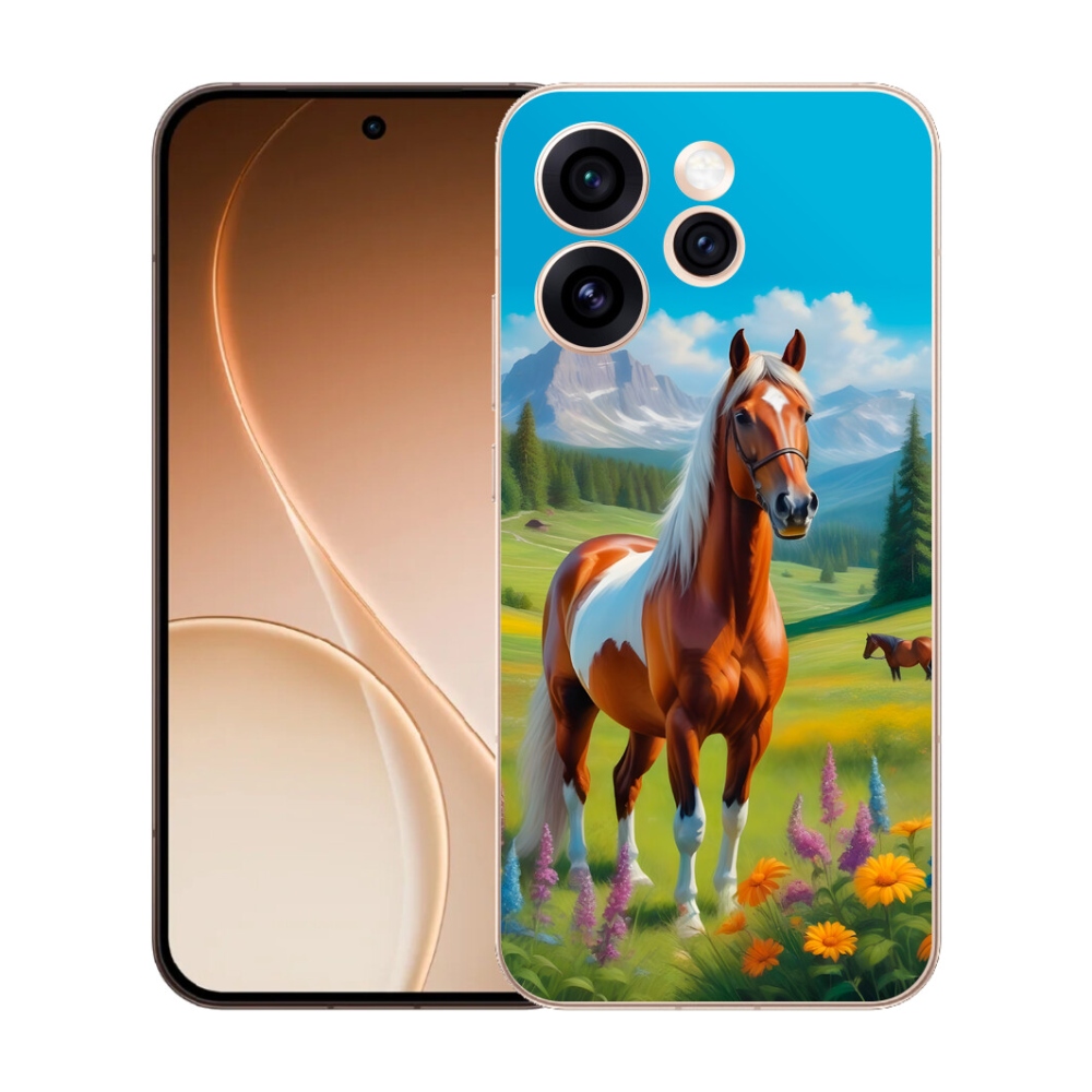 Gelový kryt mmCase na Oppo Reno 15 Pro 5G - kůň na louce