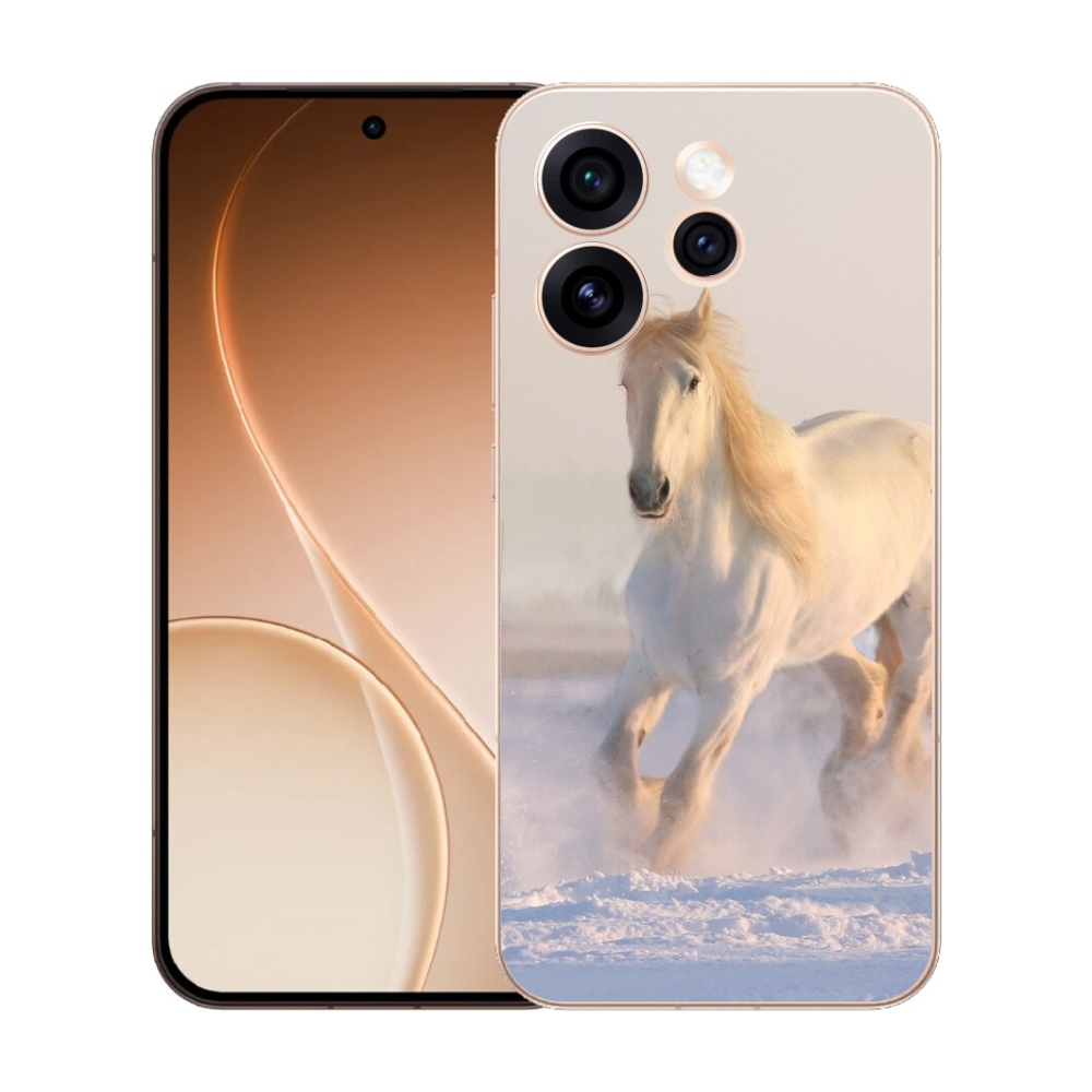 Gelový kryt mmCase na Oppo Reno 15 Pro 5G - kůň ve sněhu