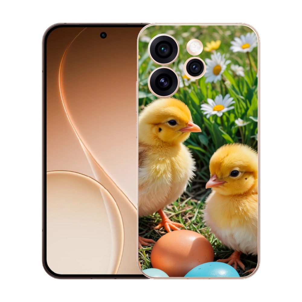 Gelový kryt mmCase na Oppo Reno 15 Pro 5G - kuřátka