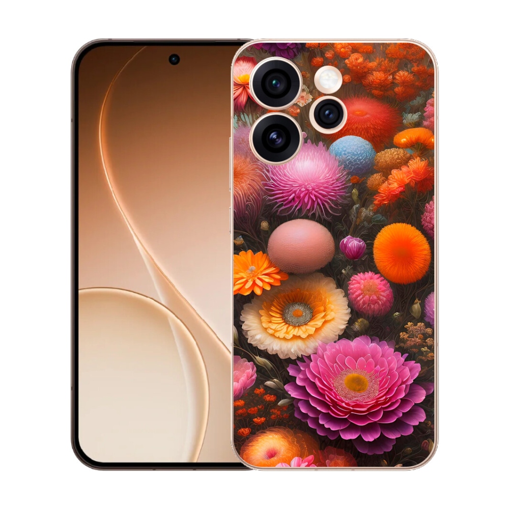 Gelový kryt mmCase na Oppo Reno 15 Pro 5G - květinová kompozice