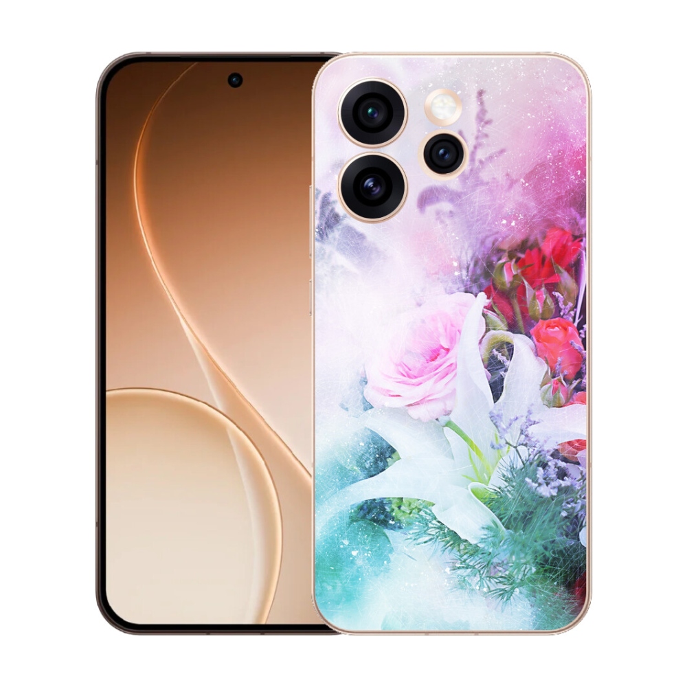 Gelový kryt mmCase na Oppo Reno 15 Pro 5G - květiny 4