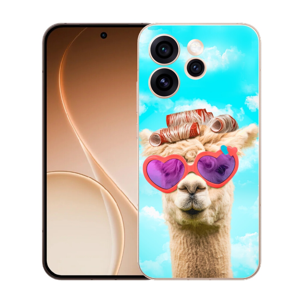 Gelový kryt mmCase na Oppo Reno 15 Pro 5G - lama s brýlemi