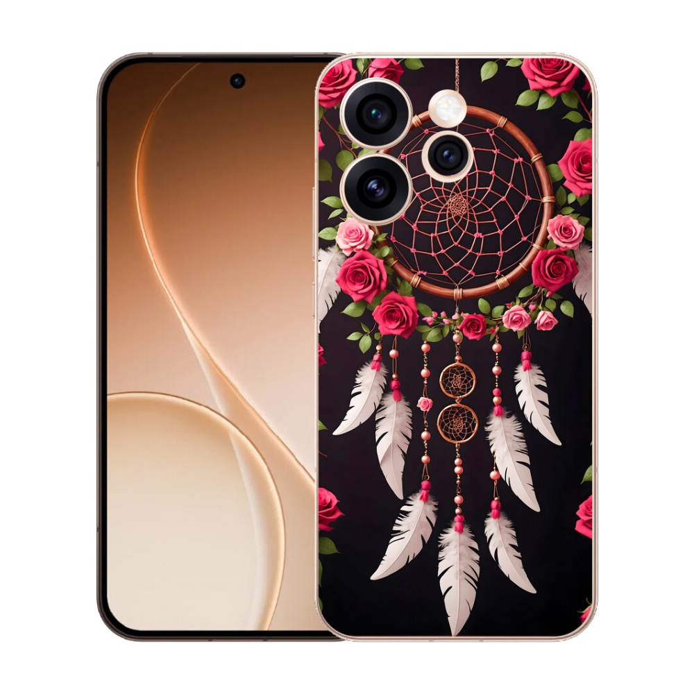 Gelový kryt mmCase na Oppo Reno 15 Pro 5G - lapač snů s růžemi