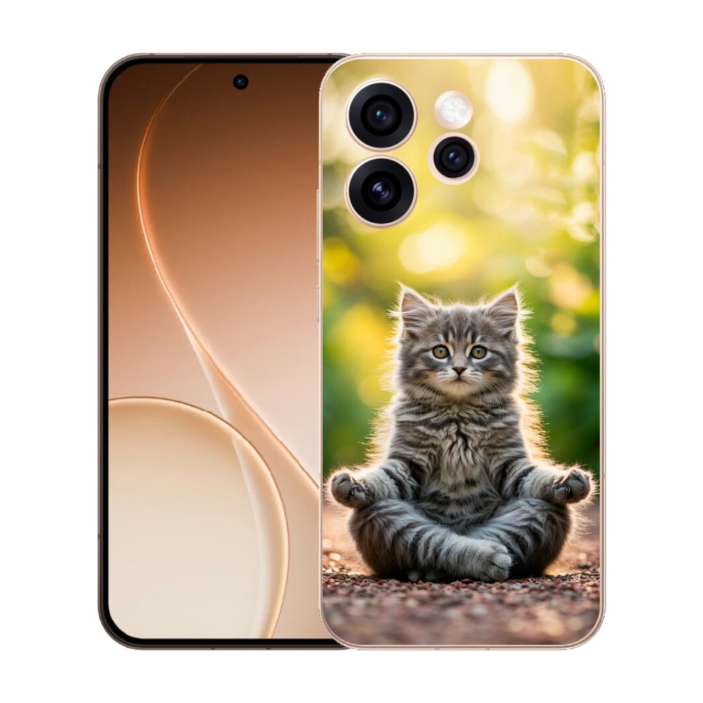 Gelový kryt mmCase na Oppo Reno 15 Pro 5G - meditující kotě