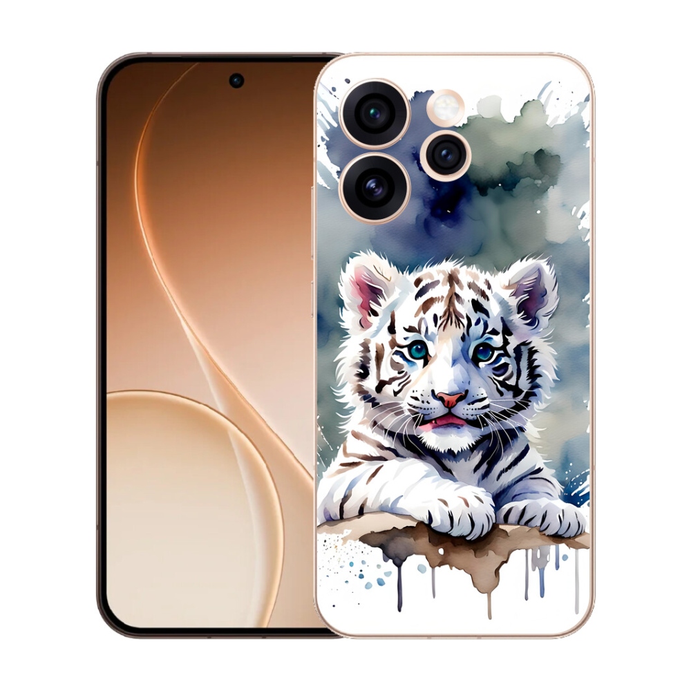 Gelový kryt mmCase na Oppo Reno 15 Pro 5G - mládě bílého tygra