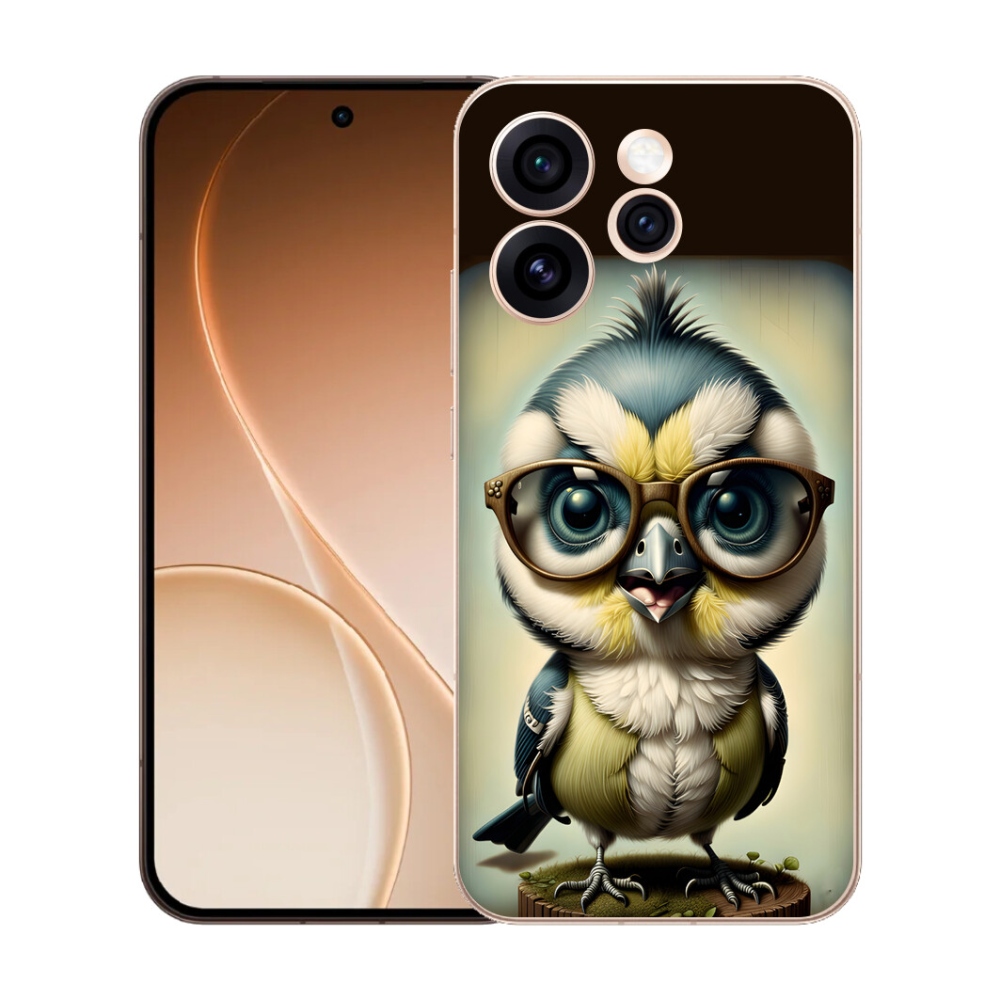 Gelový kryt mmCase na Oppo Reno 15 Pro 5G - mládě s brýlemi