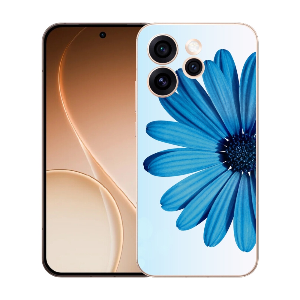 Gelový kryt mmCase na Oppo Reno 15 Pro 5G - modrá kopretina