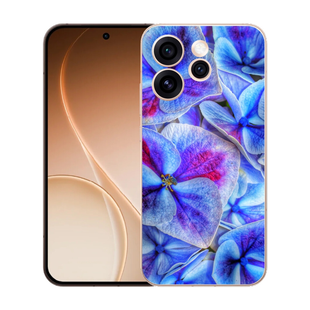 Gelový kryt mmCase na Oppo Reno 15 Pro 5G - modré květy 1
