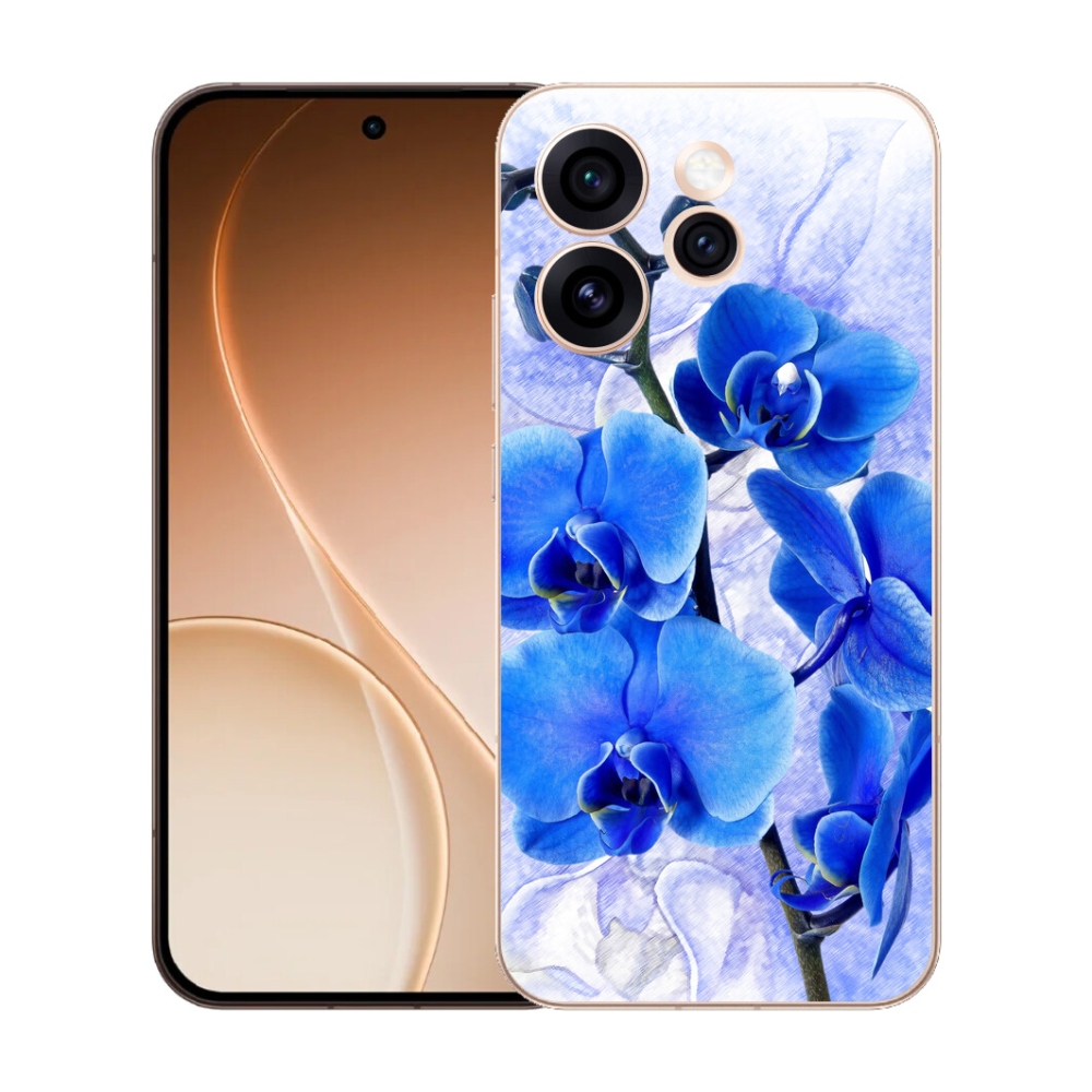 Gelový kryt mmCase na Oppo Reno 15 Pro 5G - modré květy