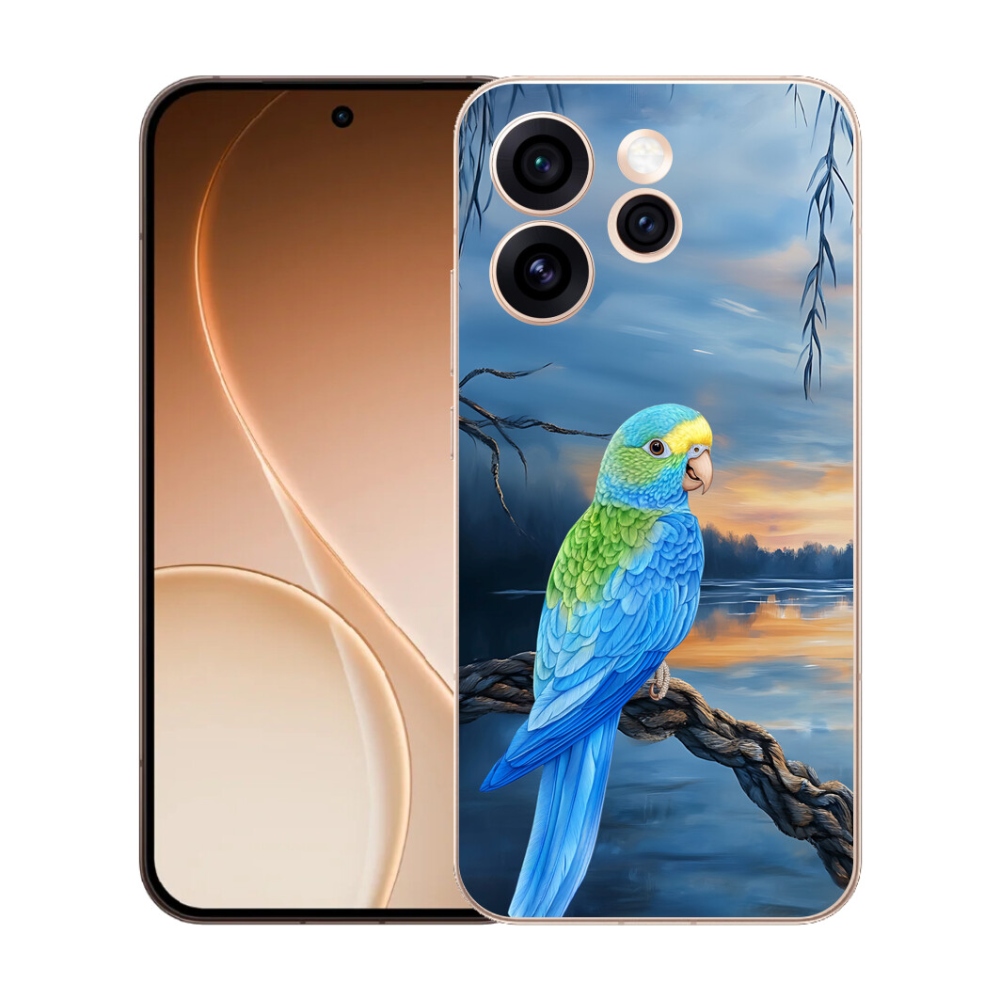 Gelový kryt mmCase na Oppo Reno 15 Pro 5G - modrý papoušek