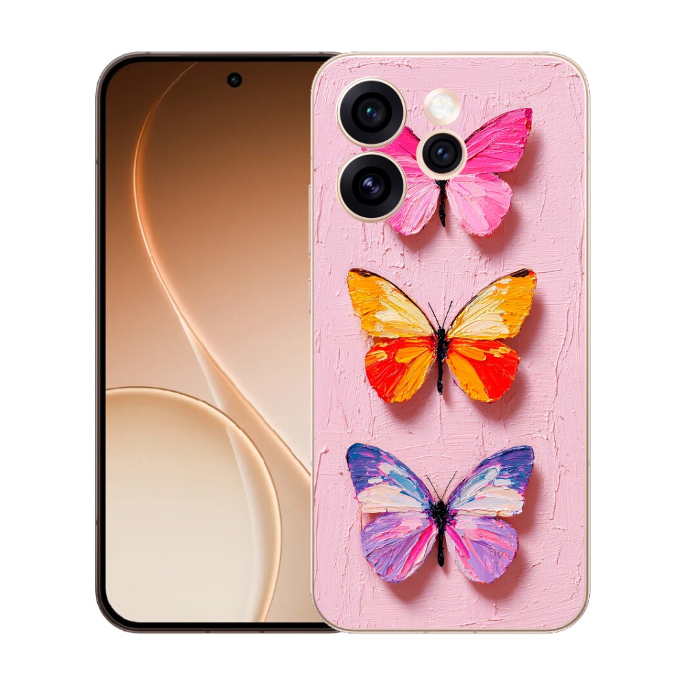 Gelový kryt mmCase na Oppo Reno 15 Pro 5G - motýlí trojice