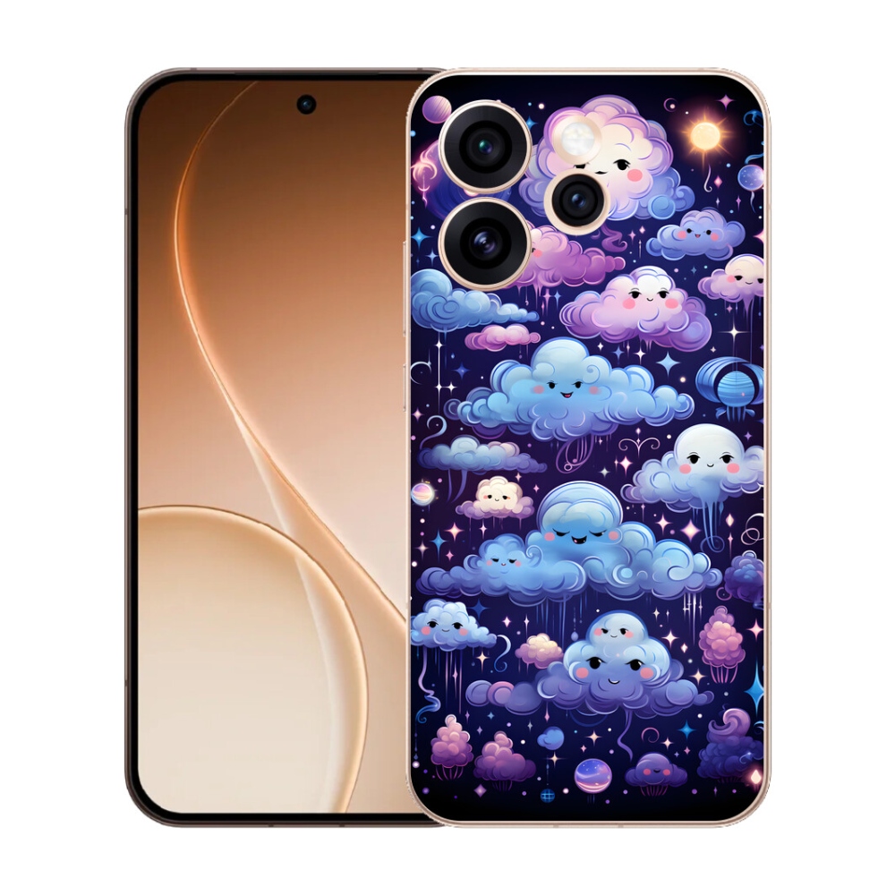 Gelový kryt mmCase na Oppo Reno 15 Pro 5G - mráčky