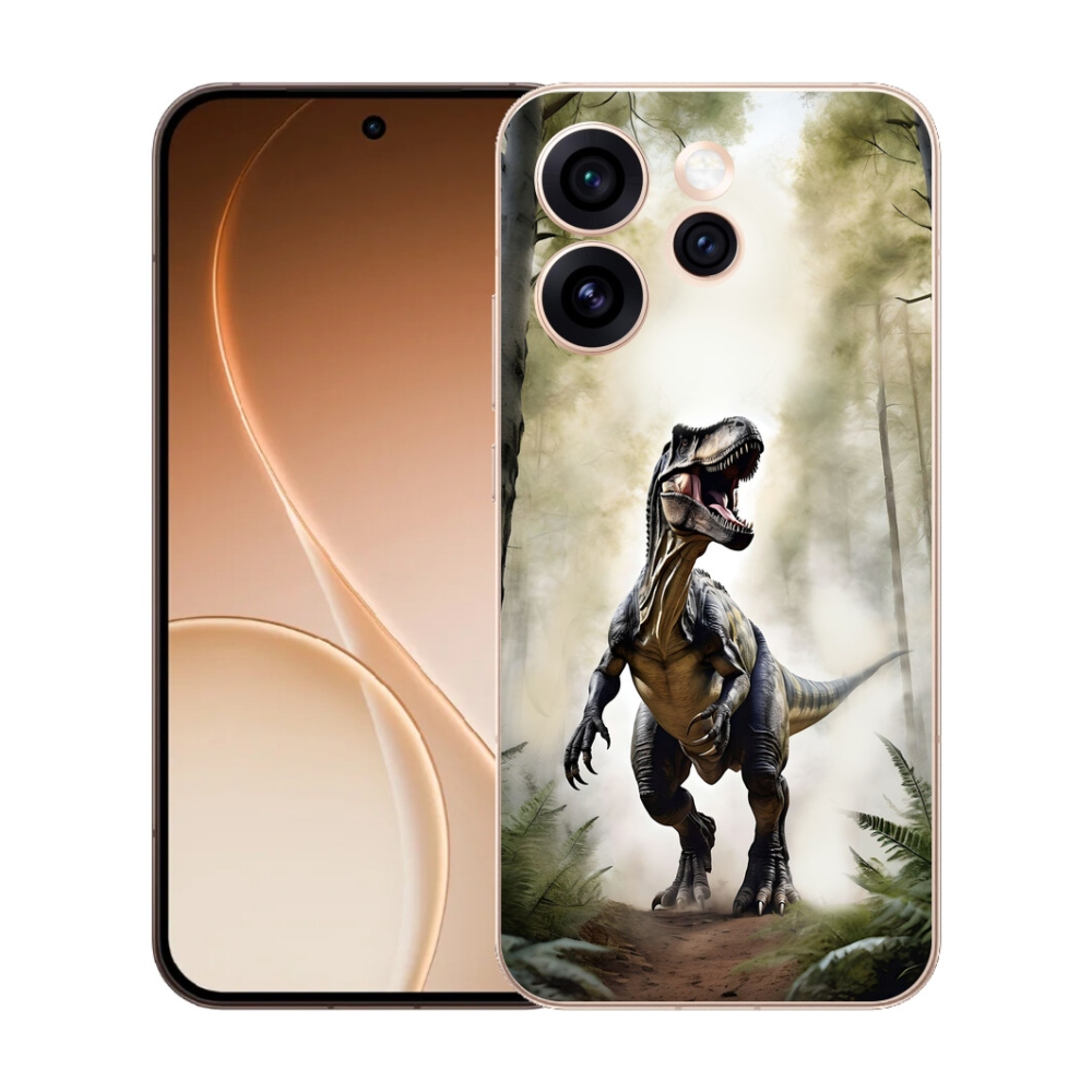 Gelový kryt mmCase na Oppo Reno 15 Pro 5G - naštvaný T-Rex