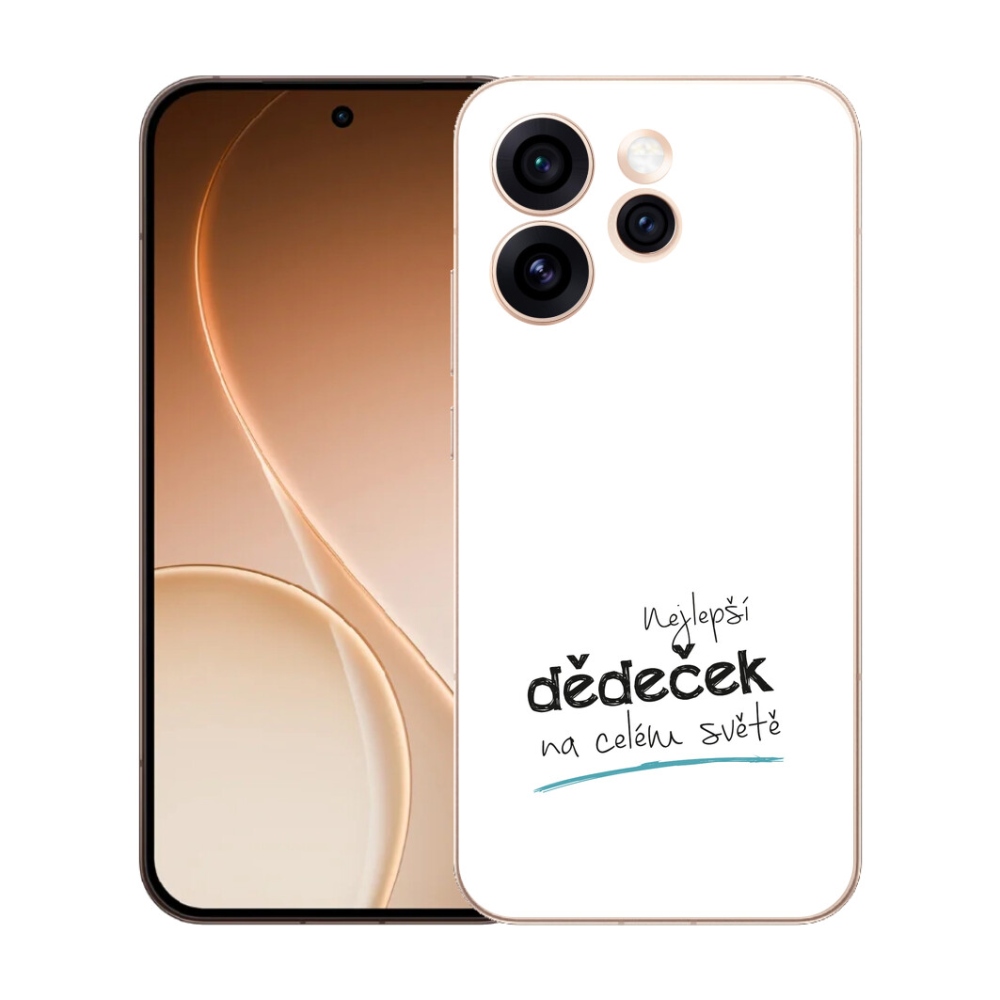 Gelový kryt mmCase na Oppo Reno 15 Pro 5G - nejlepší dědeček 3 bílé pozadí