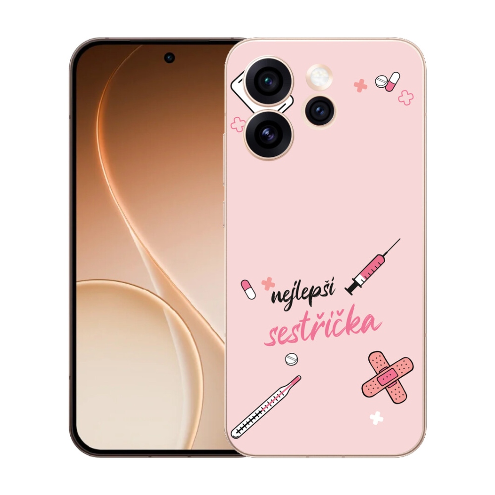 Gelový kryt mmCase na Oppo Reno 15 Pro 5G - nejlepší sestřička růžové pozadí