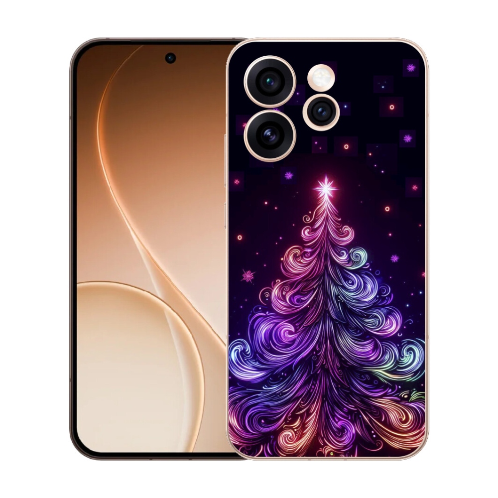 Gelový kryt mmCase na Oppo Reno 15 Pro 5G - neonový vánoční stromek 1