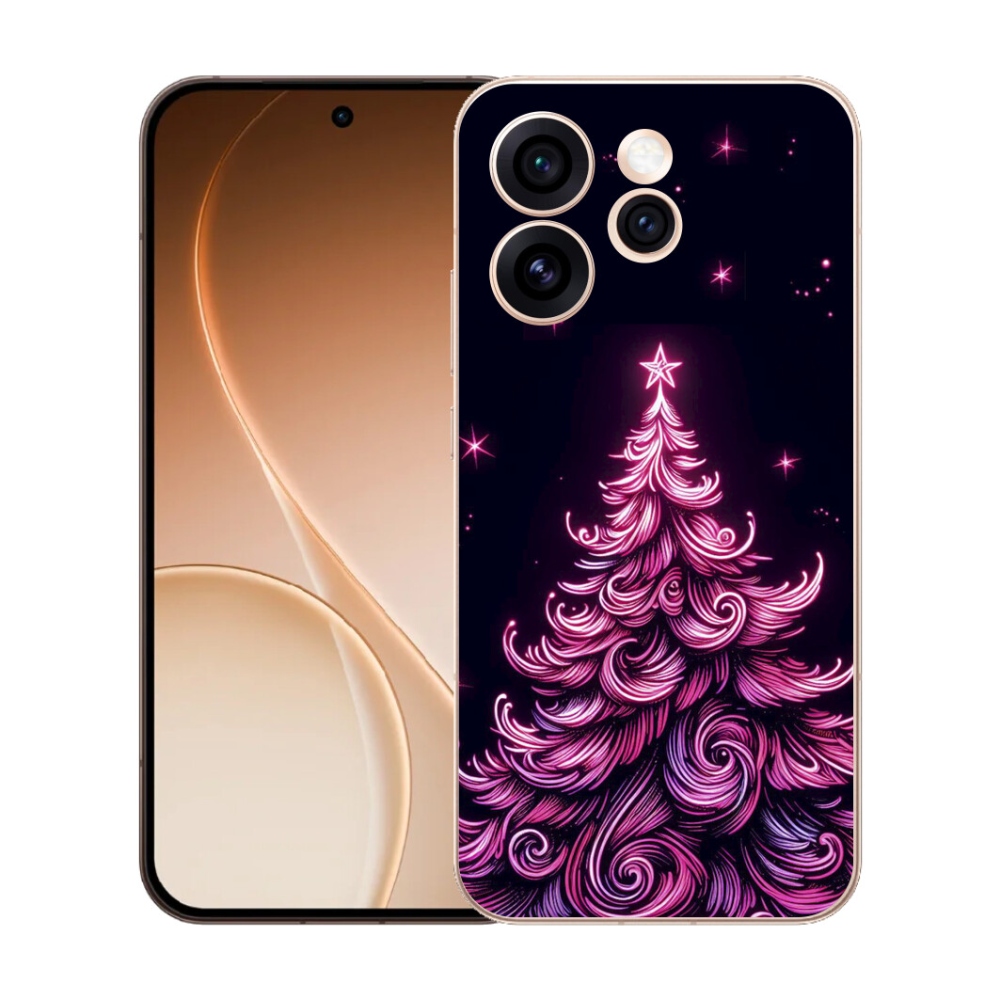 Gelový kryt mmCase na Oppo Reno 15 Pro 5G - neonový vánoční stromek 2