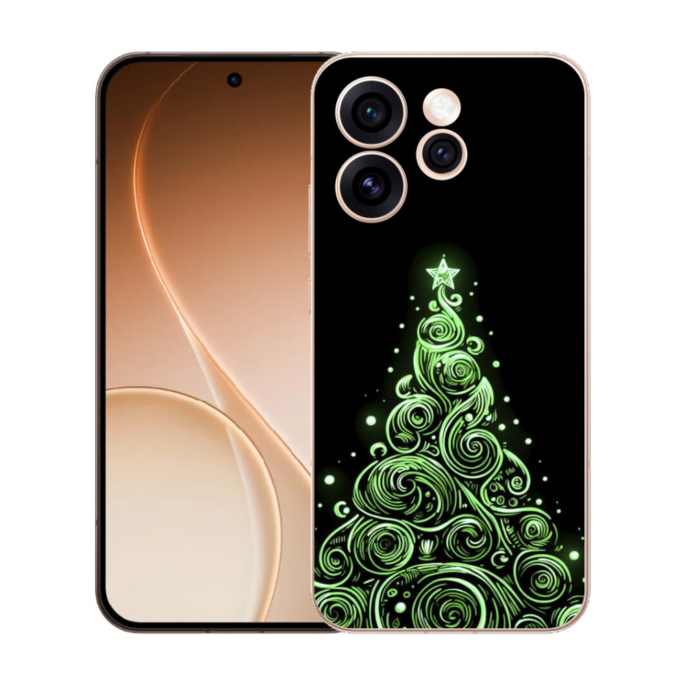 Gelový kryt mmCase na Oppo Reno 15 Pro 5G - neonový vánoční stromek 3